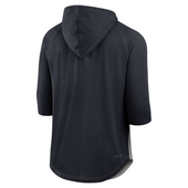 Detroit Tigers Nike Authentic Collection Flux Dri-FIT Raglan 3/4-Sleeve Hooded T-Shirt - Gray/Navy