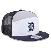 Detroit Tigers New Era Block Split Panel Trucker 9FIFTY Snapback Hat - Navy