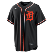 Detroit Tigers Nike Carbon Custom Replica Jersey - Black