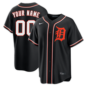 Detroit Tigers Nike Carbon Custom Replica Jersey - Black