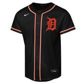 Detroit Tigers Nike Youth Carbon Custom Baseline Jersey - Black