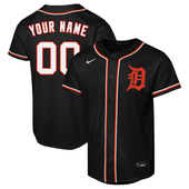 Detroit Tigers Nike Youth Carbon Custom Baseline Jersey - Black