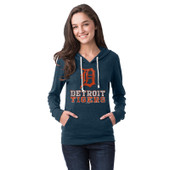 New Era Detroit Tigers Women's Navy Heather Tri-Blend Pullover Hoodie