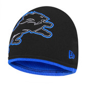 New Era Detroit Lions Black Logo Frame Knit Hat