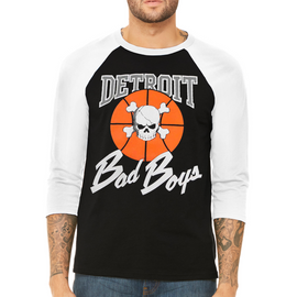 Detroit Bad Boys Black 3/4 Sleeve Raglan T-Shirt