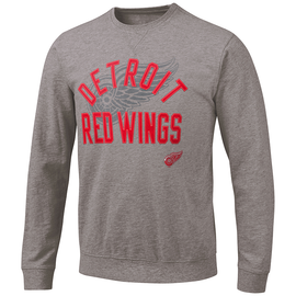Red White Stripes Stitching Flame Wings Print Sweatshirt Detroit