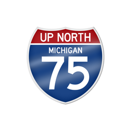 MI Culture Up North Michigan I-75 Interstate Sign Acrylic Magnet MI Culture Up North Michigan I-75 Interstate Sign Acrylic Magnet