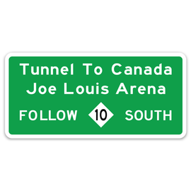 Joe Louis Arena Interstate Sign MI Culture Die Cut Vinyl Decal