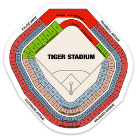 Tiger Stadium Seat Map MI Culture Die Cut Vinyl Decal