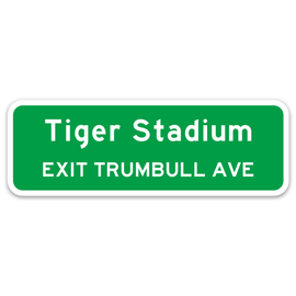 Motor City Bad Boys Tiger Stadium Interstate Sign Magnet