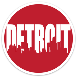 MI Culture Red Detroit Skyline Vinyl Decal MI Culture Red Detroit Skyline Vinyl Decal