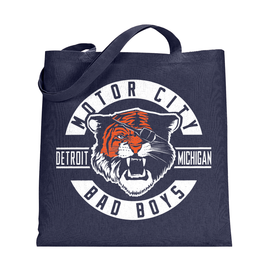 Motor City Bad Boys Navy Detroit Michigan Tiger Canvas Tote