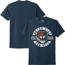 Detroit Tigers T-Shirt Mens Medium Liquid Blue Beige Baseball