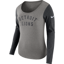 Detroit Lions Women's NFL Team Apparel 3/4 Length Sleeve Shirt with Sequins  - Detroit City Sports