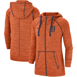 Starter Women's Navy, Orange Detroit Tigers Hail Mary Full-Zip Hoodie