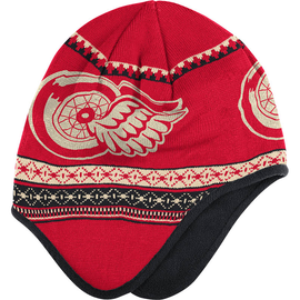 Detroit Red Wings NHL-BIGGIE Red Knit Beanie Hat by New Era