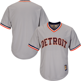 Detroit Tigers Personalized Custom Majestic Cooperstown 1984 Cool Base Road  Replica Jersey - Gray