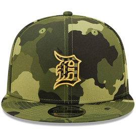 New Era Detroit Tigers Green Armed Forces Day Camo Short Sleeve T Shirt, Green, 100% Cotton, Size M, Rally House