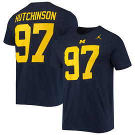 Dylan Larkin Michigan Wolverines 47 Brand Player Name & Number T-Shirt -  Navy