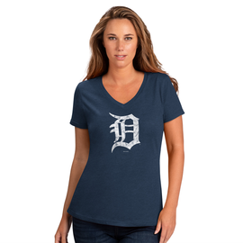 Detroit Tigers Womens Diva Fashion Baseball Jersey - Navy Blue