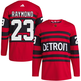Detroit Red Wings Lucas Raymond Men's Cotton T-Shirt - Heather Gray - Detroit | 500 Level