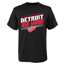 Detroit Red Wings Outerstuff Youth First Line T-Shirt - Black Detroit Red Wings Outerstuff Youth First Line T-Shirt - Black