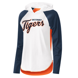 47 Detroit Tigers Women's Orange Cross Check Quarter-Zip Pullover Sweatshirt Size: Large
