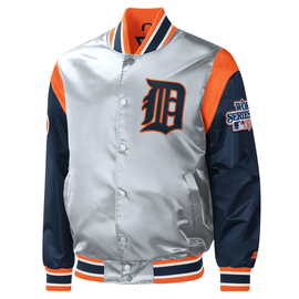 Detroit Tigers Starter Slider Satin Full-Snap Varsity Jacket - Orange