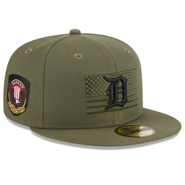 Detroit Tigers New Era 2023 Armed Forces 9Fifty Snapback Hat - Olive
