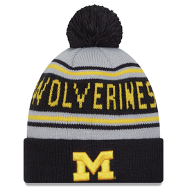 Michigan Wolverines New Era Evergreen Knit Hat - Navy Michigan Wolverines New Era Evergreen Knit Hat - Navy