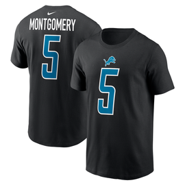 David Montgomery Detroit Lions Nike Name and Number T-Shirt - Black David Montgomery Detroit Lions Nike Name and Number T-Shirt - Black