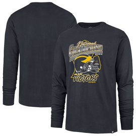 Michigan Wolverines ’47 Brand 2023 National Champions State Outline Franklin Long Sleeve T-Shirt - Navy Michigan Wolverines ’47 Brand 2023 National Champions State Outline Franklin Long Sleeve T-Shirt - Navy