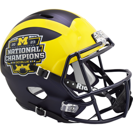 Michigan Wolverines Riddell 2023 National Champions Full-Size Replica Speed Helmet Michigan Wolverines Riddell 2023 National Champions Full-Size Replica Speed Helmet