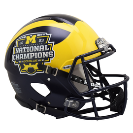 Michigan Wolverines Riddell 2023 National Champions Full-Size Authentic Speed Helmet Michigan Wolverines Riddell 2023 National Champions Full-Size Authentic Speed Helmet