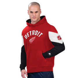Detroit Red Wings Starter Kickoff Pullover Hoodie - Red Detroit Red Wings Starter Kickoff Pullover Hoodie - Red