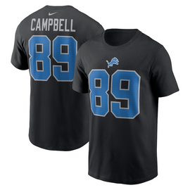 Dan Campbell Detroit Lions Nike Name and Number T-Shirt - Black Dan Campbell Detroit Lions Nike Name and Number T-Shirt - Black