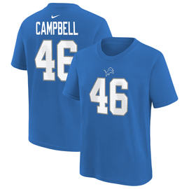 Jack Campbell Detroit Lions Youth Name and Number T-Shirt - Blue