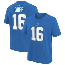 Jared Goff Detroit Lions Youth Name and Number T-Shirt - Blue Jared Goff Detroit Lions Youth Name and Number T-Shirt - Blue