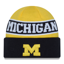 Michigan Wolverines New Era Reverse Knit Hat - Navy