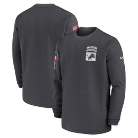 Detroit Lions Nike 2024 Salute To Service Crew Neck Sweatshirt - Anthracite