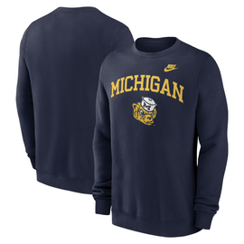 Michigan Wolverines Nike Legacy Arch Over Logo Pullover Sweatshirt - Navy Michigan Wolverines Nike Legacy Arch Over Logo Pullover Sweatshirt - Navy