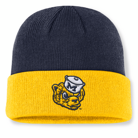 Michigan Wolverines Nike Vault Mascot Peak Cuffed Knit Hat - Navy/Maize