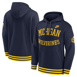 Michigan Wolverines Nike Retro Wordmark Pullover Hoodie - Navy Michigan Wolverines Nike Retro Wordmark Pullover Hoodie - Navy
