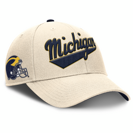 Michigan Wolverines Jordan Brand Adjustable SwooshFlex Hat - Natural