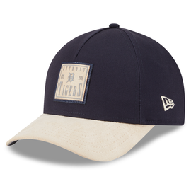 Detroit Tigers New Era A-Frame Suede Patch 9FORTY Adjustable Hat - Navy