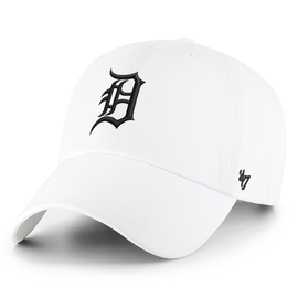 Detroit Tigers '47 Black Team Logo Clean Up Adjustable Hat - White Detroit Tigers '47 Black Team Logo Clean Up Adjustable Hat - White