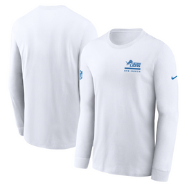 Detroit Lions Nike 2025 Sideline Team Issue Long Sleeve Performance T-Shirt - White Detroit Lions Nike 2025 Sideline Team Issue Long Sleeve Performance T-Shirt - White