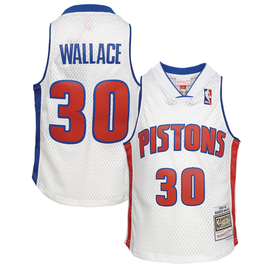 Rasheed Wallace Detroit Pistons Mitchell & Ness Youth 2003/04 Hardwood Classics Swingman Jersey - White Rasheed Wallace Detroit Pistons Mitchell & Ness Youth 2003/04 Hardwood Classics Swingman Jersey - White