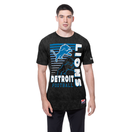 Detroit Lions New Era Enzyme Washed Oversized T-Shirt - Black