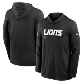 Detroit Lions Nike 2025 Sideline Pure Fury Performance Long Sleeve Hoodie T-Shirt - Black
